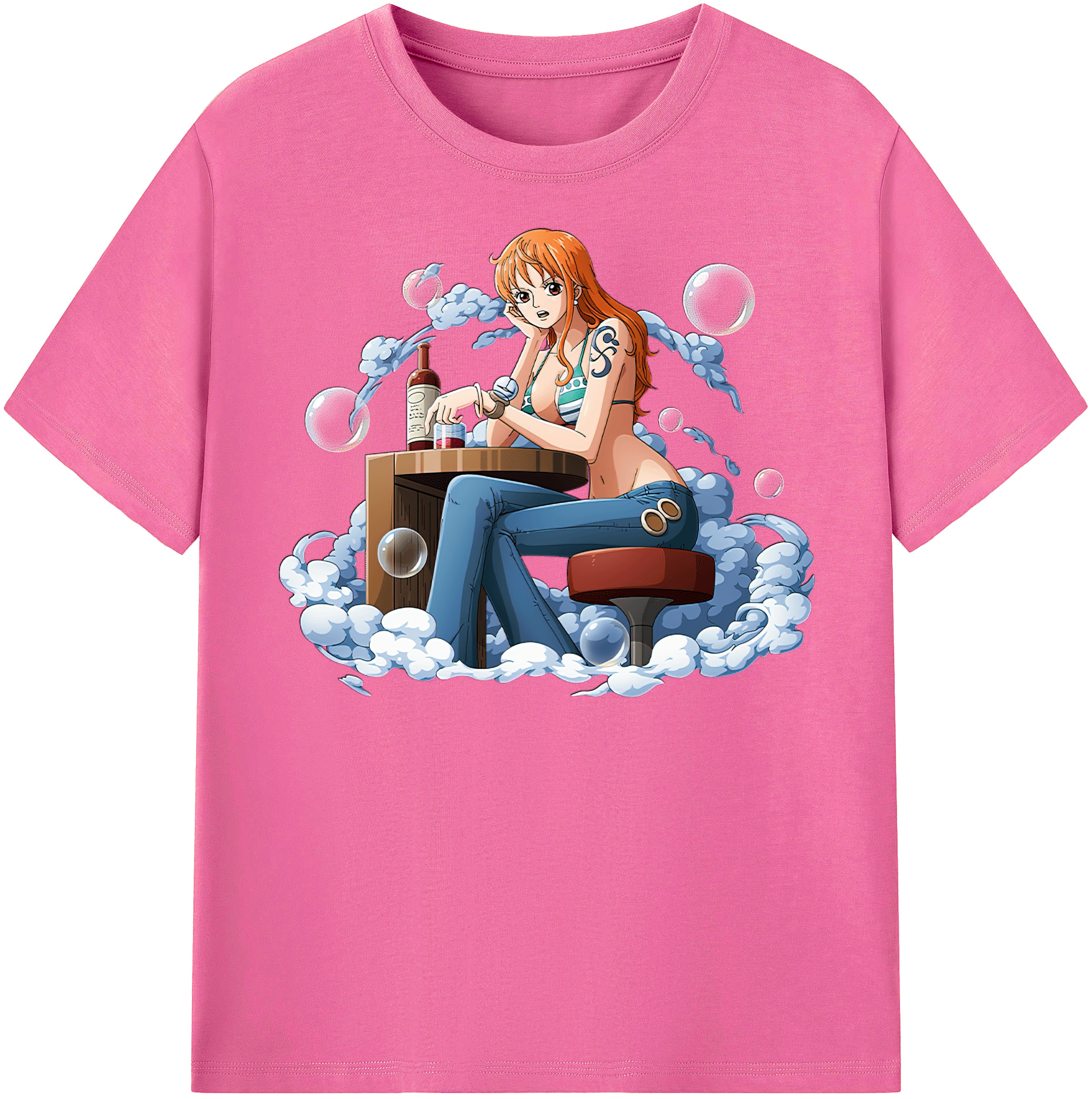 （画像用） ワンピース ナミ ONE PIECE Nami レディースカジュアルプリントTシャツ（綿100％）
